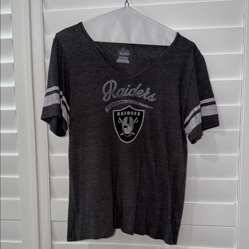 Women’s Adidas Gray Raiders V-Neck Shirt-XXL